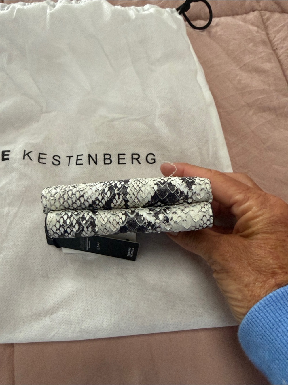 Aimee Kestenberg Silver and Black Snakeskin Card Wallet - Picture 8 of 13